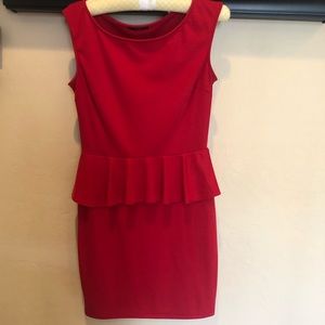 Peplum Red Mini Dress